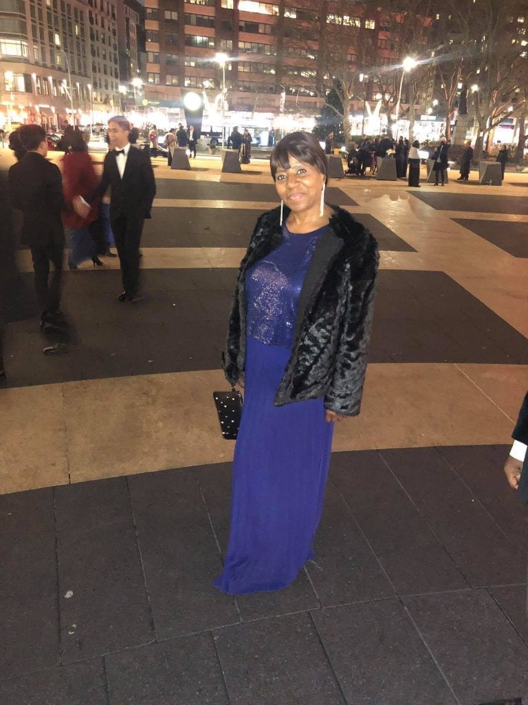 Solo photo of mom in New York City.