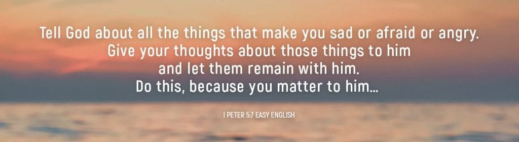 Verse I Petter 5:7 Easy English