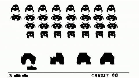 GIF of space invaders moving left to right.