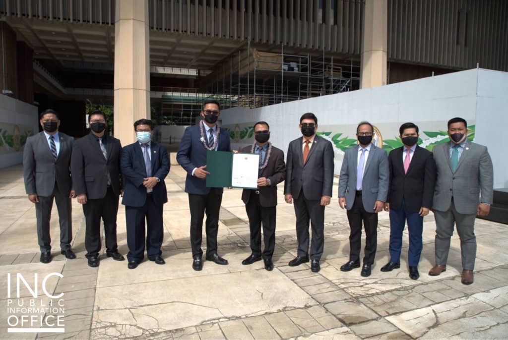 INC Ministers with the Honorary Certificate at the Hawaii State Capitol