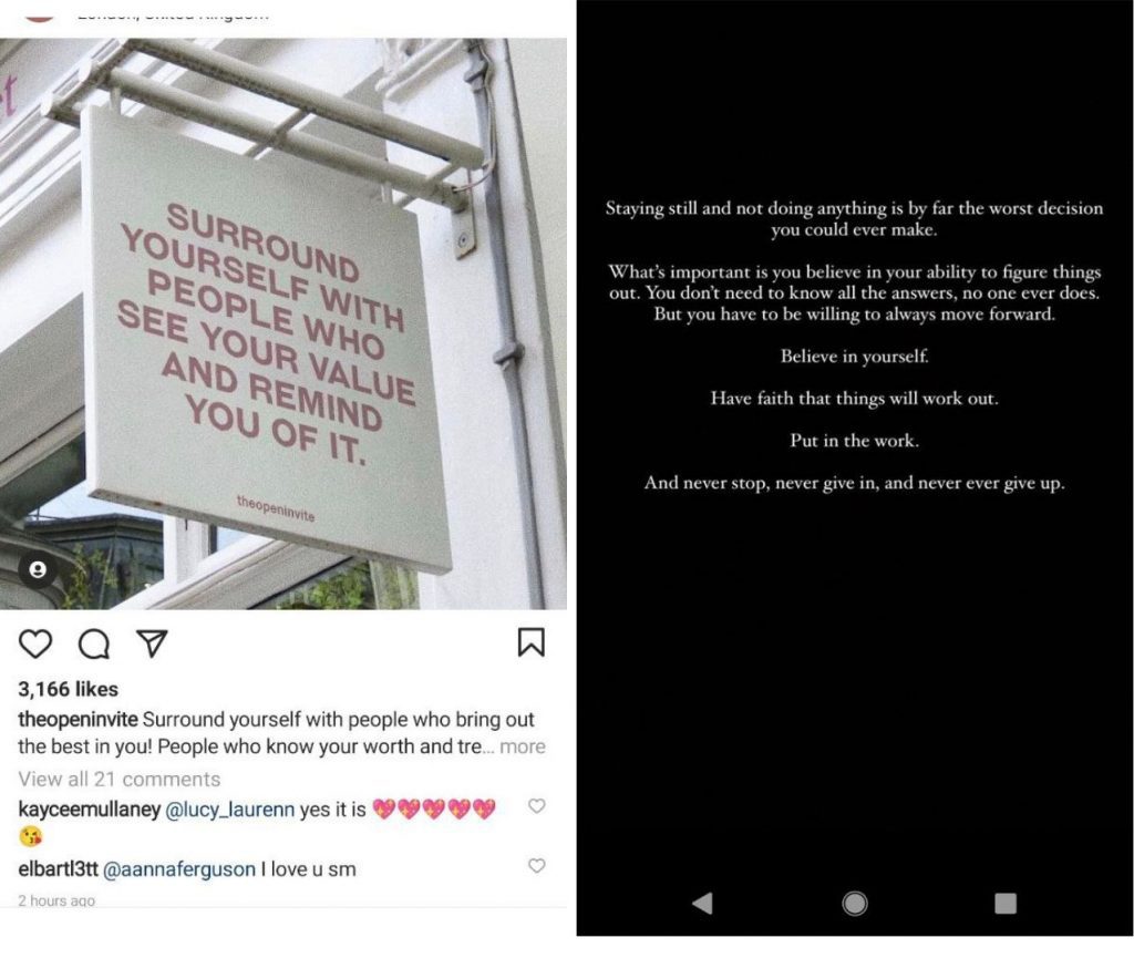 positive sayings from IG