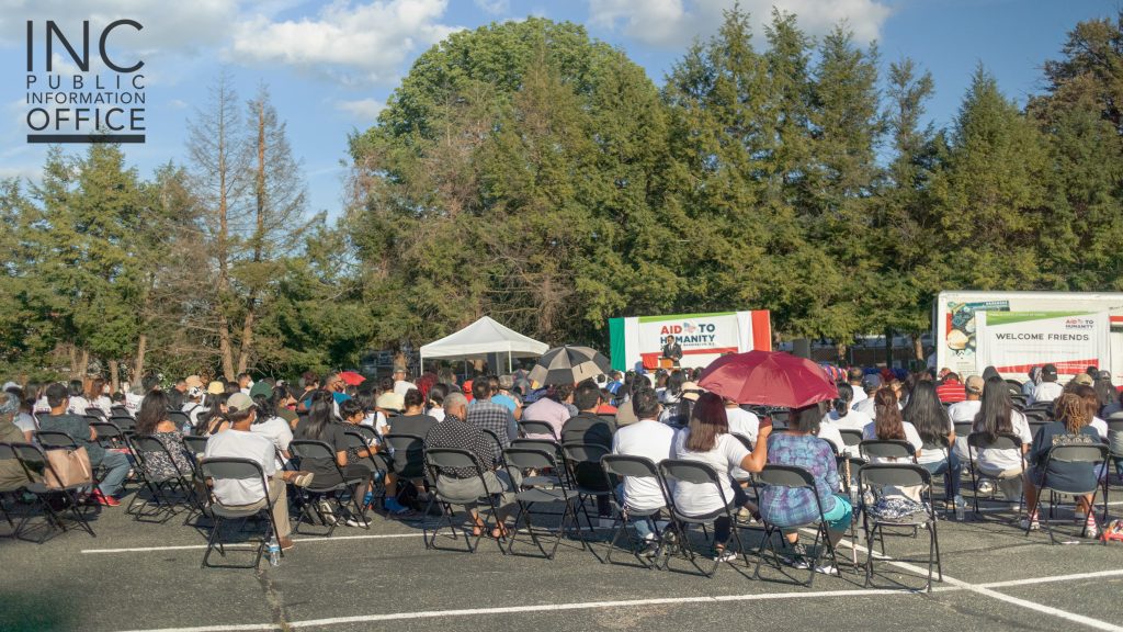 Attendees at the INC’s Aid To Humanity event listening to the preaching of God’s words, led by Washington, D.C. Supervising Minister Brother Matthew Capistrano