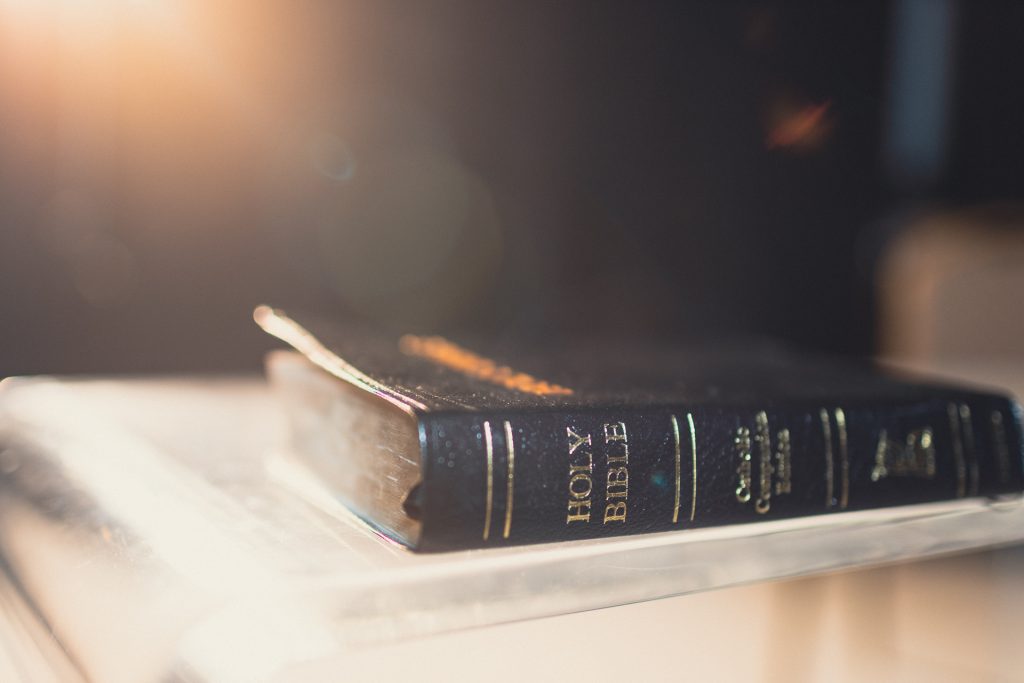 A Bible on its side.