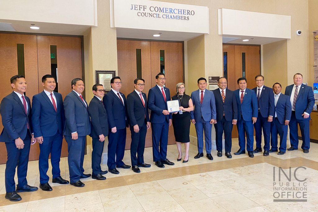 City of Temecula Certificate of Recognition is presented to Brother Matthew Capistrano and Ministers of the Gospel by City Manager’s office representative Luisa Tovar on behalf of Mayor Matt Rahn.